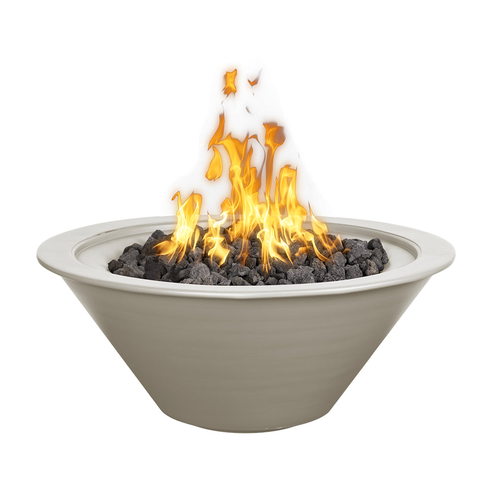 The Outdoor Plus Round Cazo Fire Pit - Powder Coated Metal Narrow Ledge