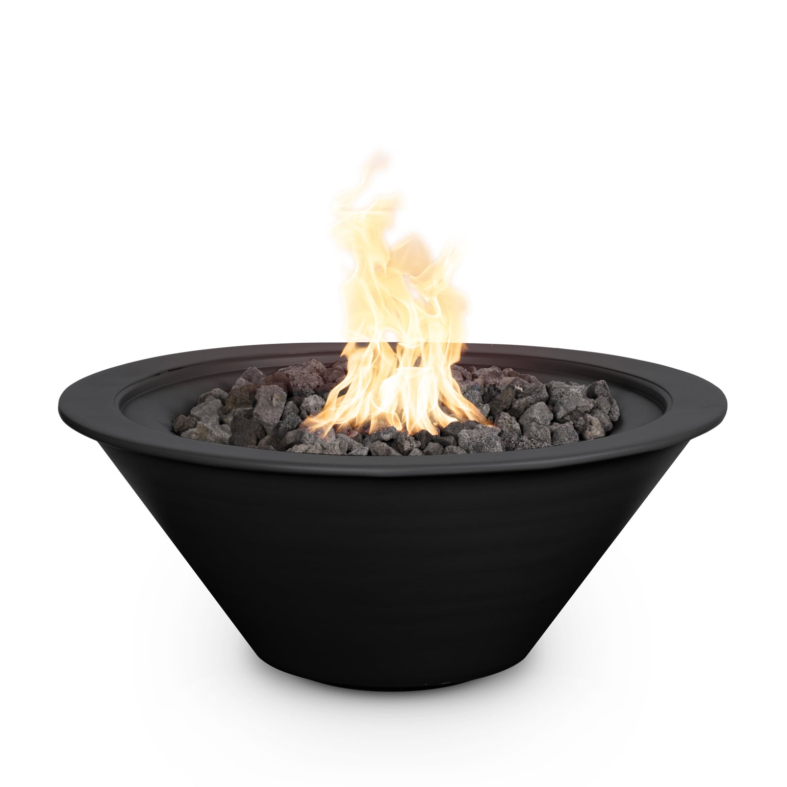 The Outdoor Plus Round Cazo Fire Pit - Powder Coated Metal Narrow Ledge