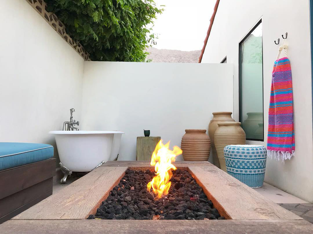Rectangular Coronado Fire Pit – Wood Grain GFRC Concrete for a Modern, Natural Feel