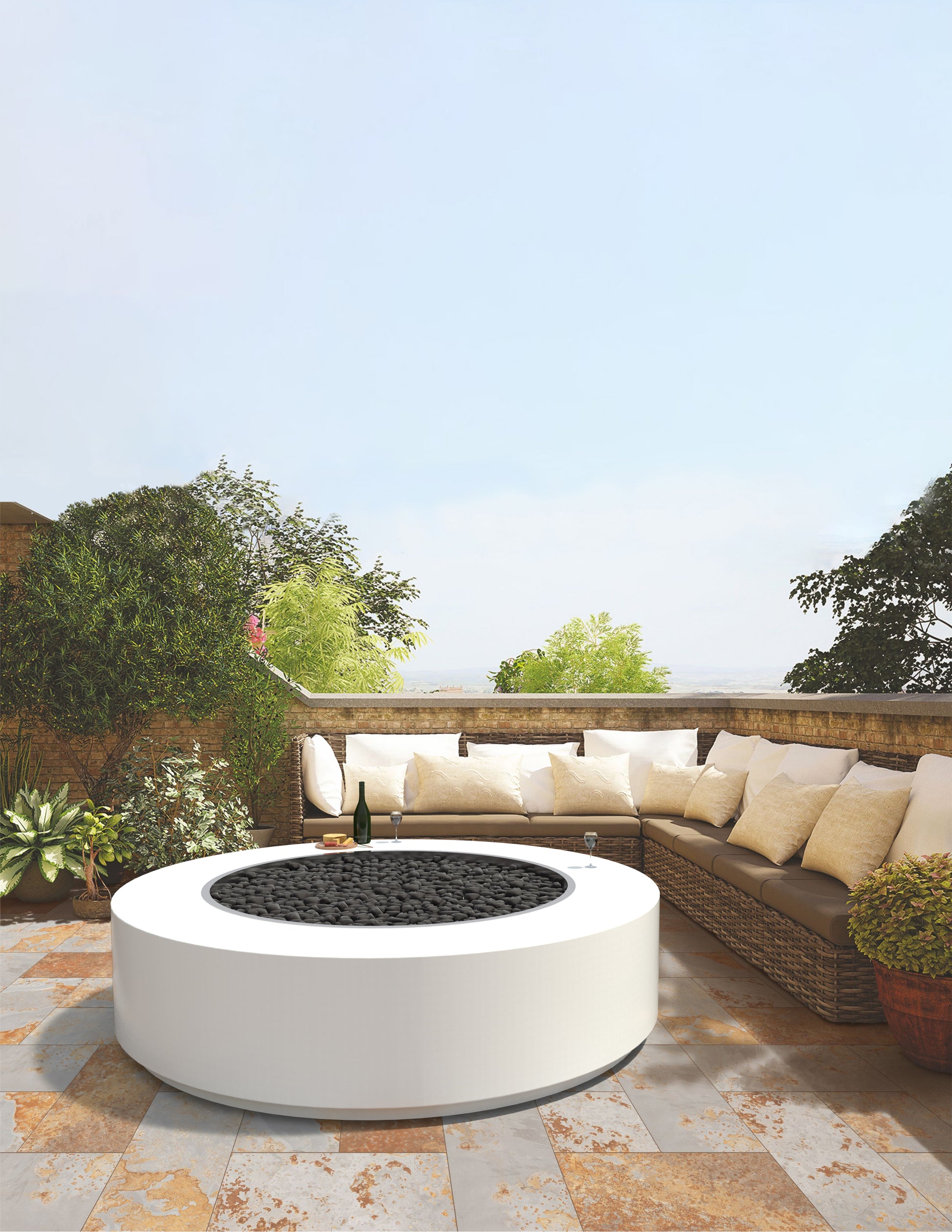 The Outdoor Plus Round Unity Fire Pit - Powder Coated Metal