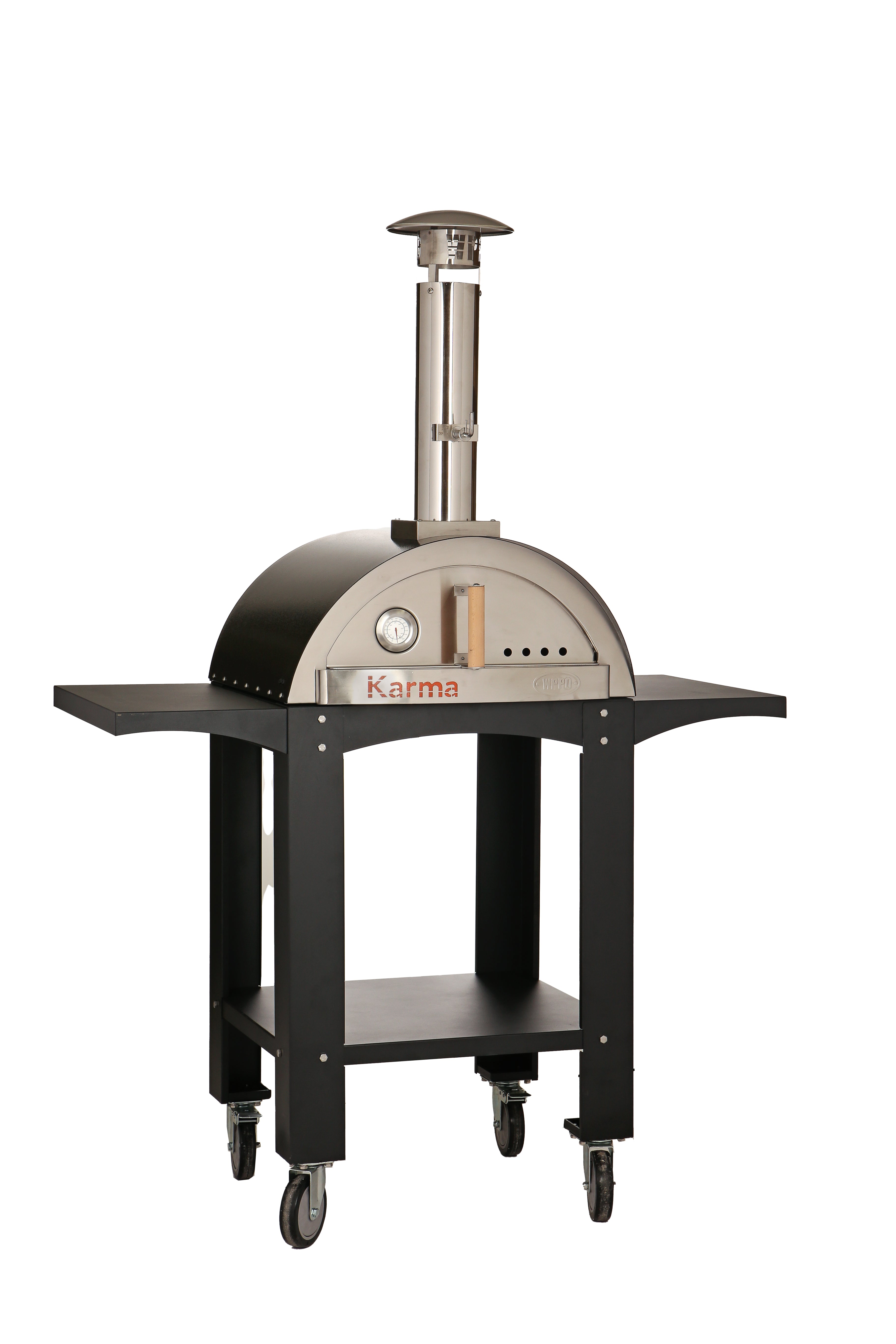 Karma 25-Inch Colored Wood-Fired Pizza Oven with Cart – Stylish and Functional Outdoor Cooking
