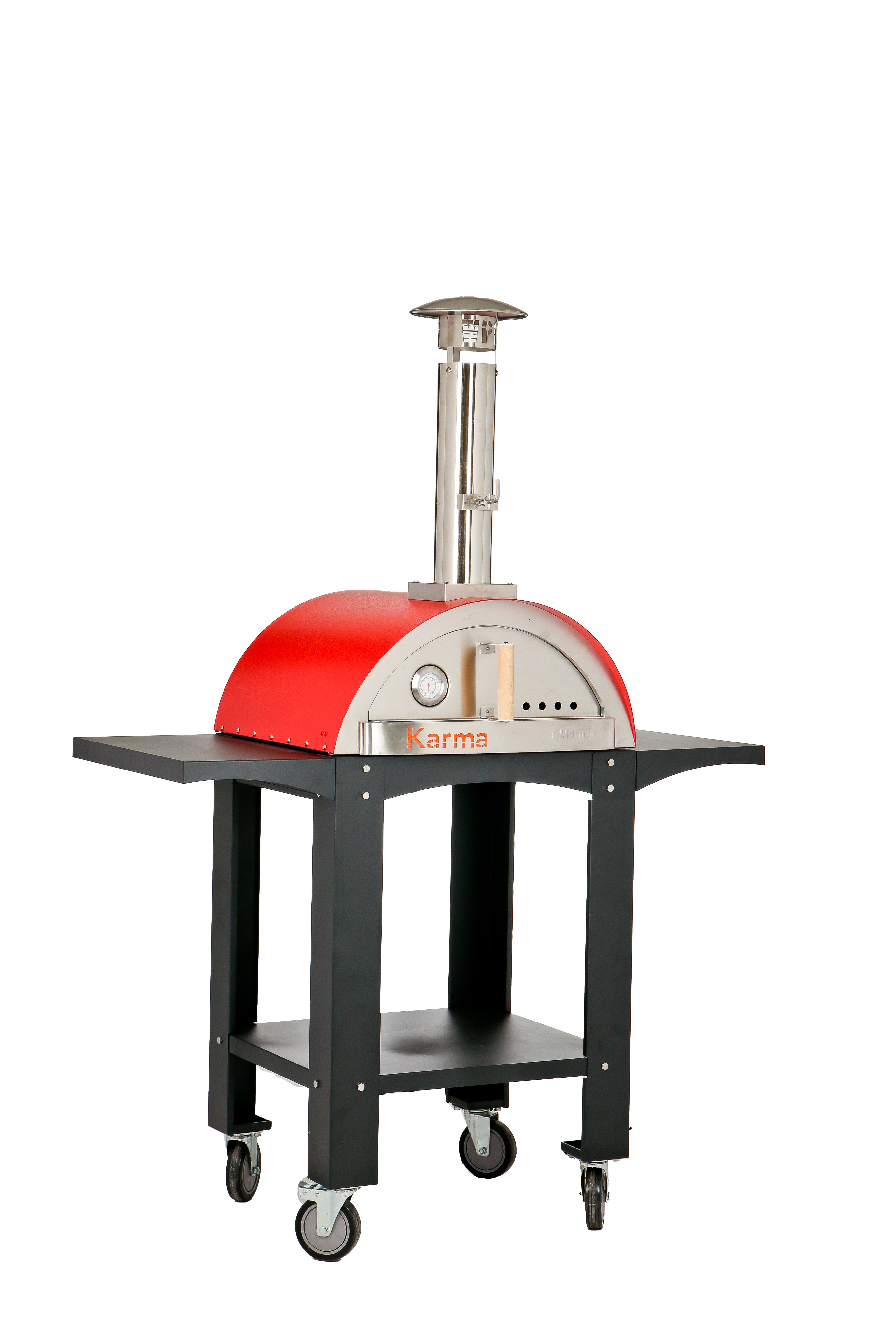 Karma 25-Inch Colored Wood-Fired Pizza Oven with Cart – Stylish and Functional Outdoor Cooking