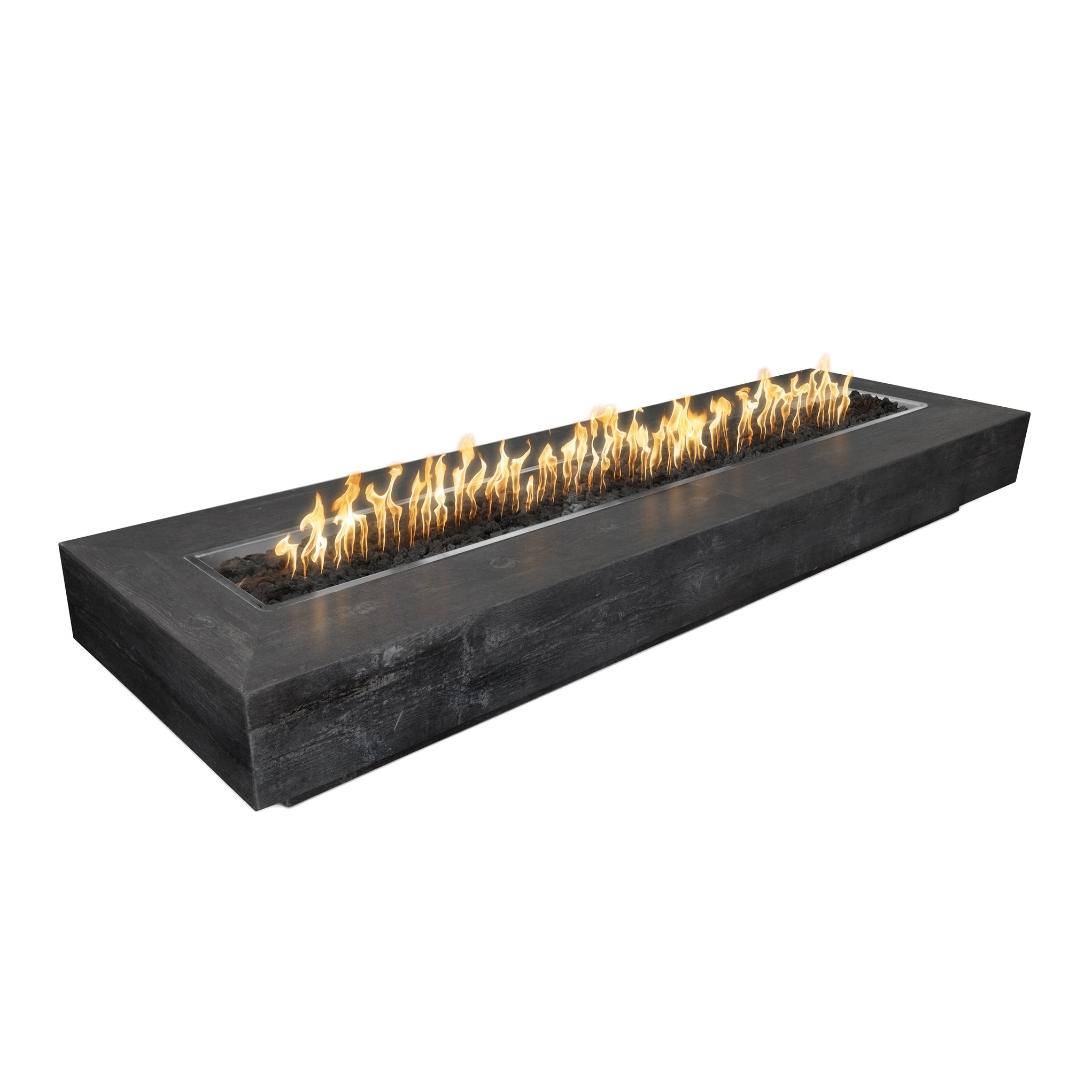 Rectangular Coronado Fire Pit – Wood Grain GFRC Concrete for a Modern, Natural Feel