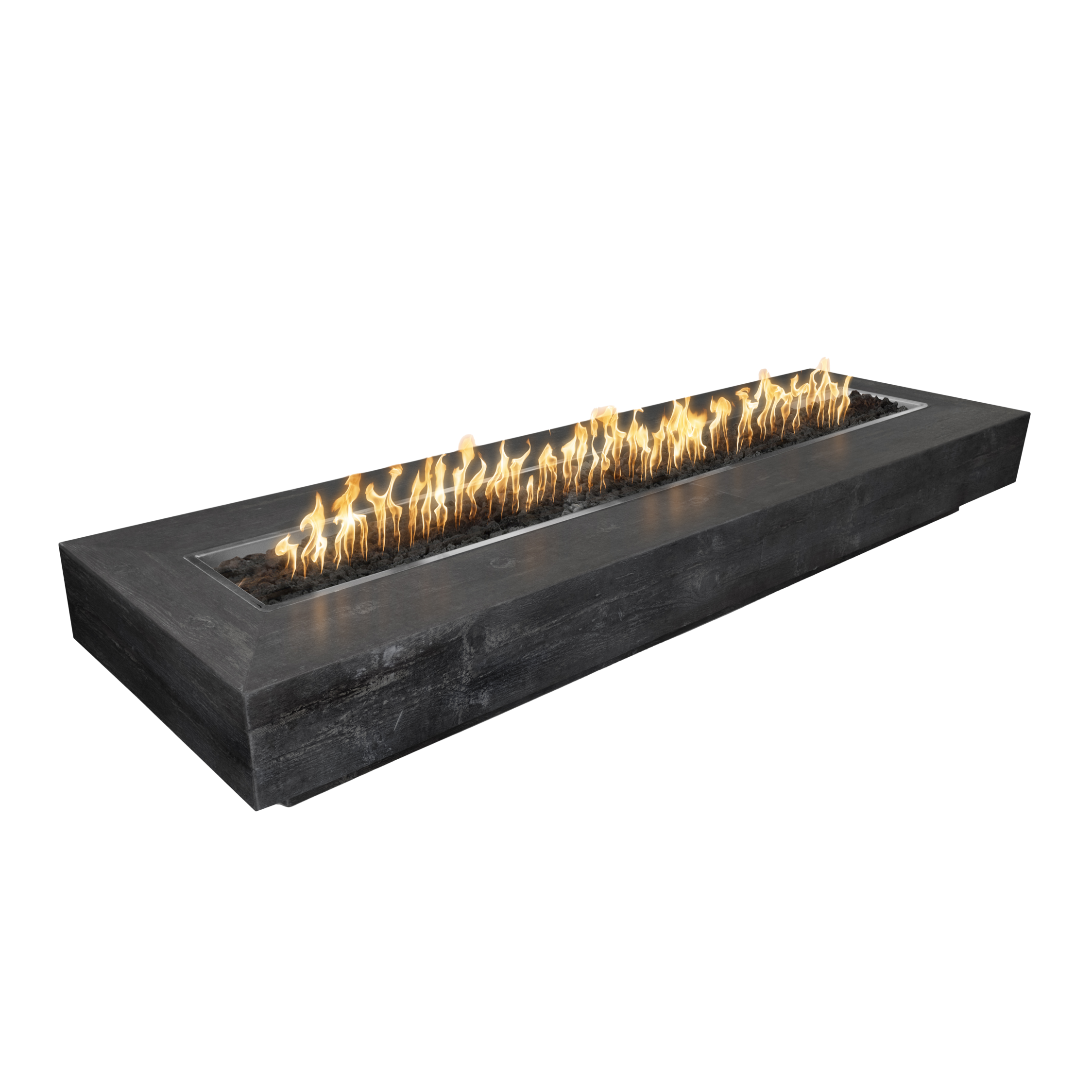 Rectangular Coronado Fire Pit – Wood Grain GFRC Concrete for a Modern, Natural Feel