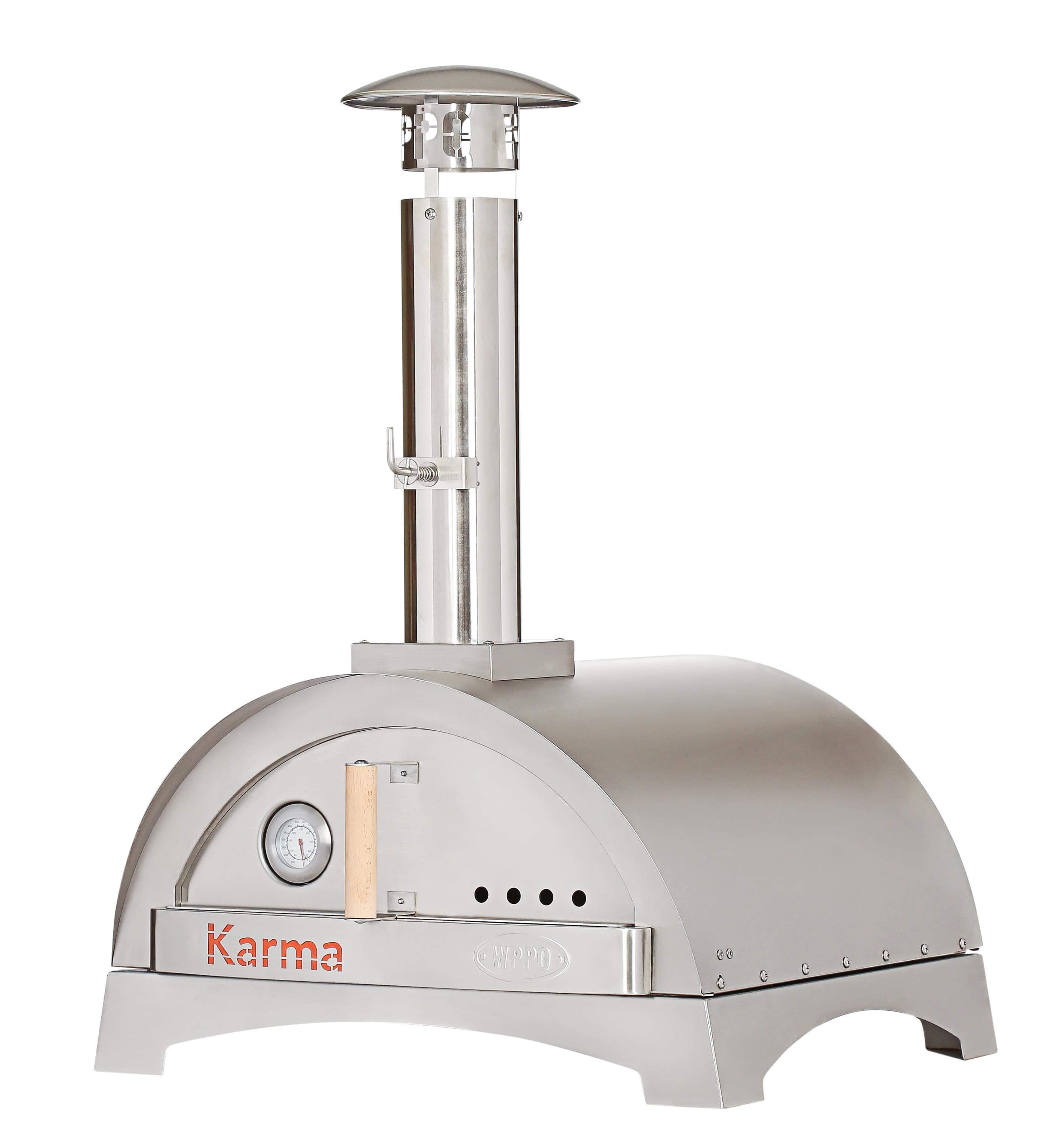 WPPO Karma 25-Inch Stainless Steel Wood Fired Pizza Oven with Countertop Stand