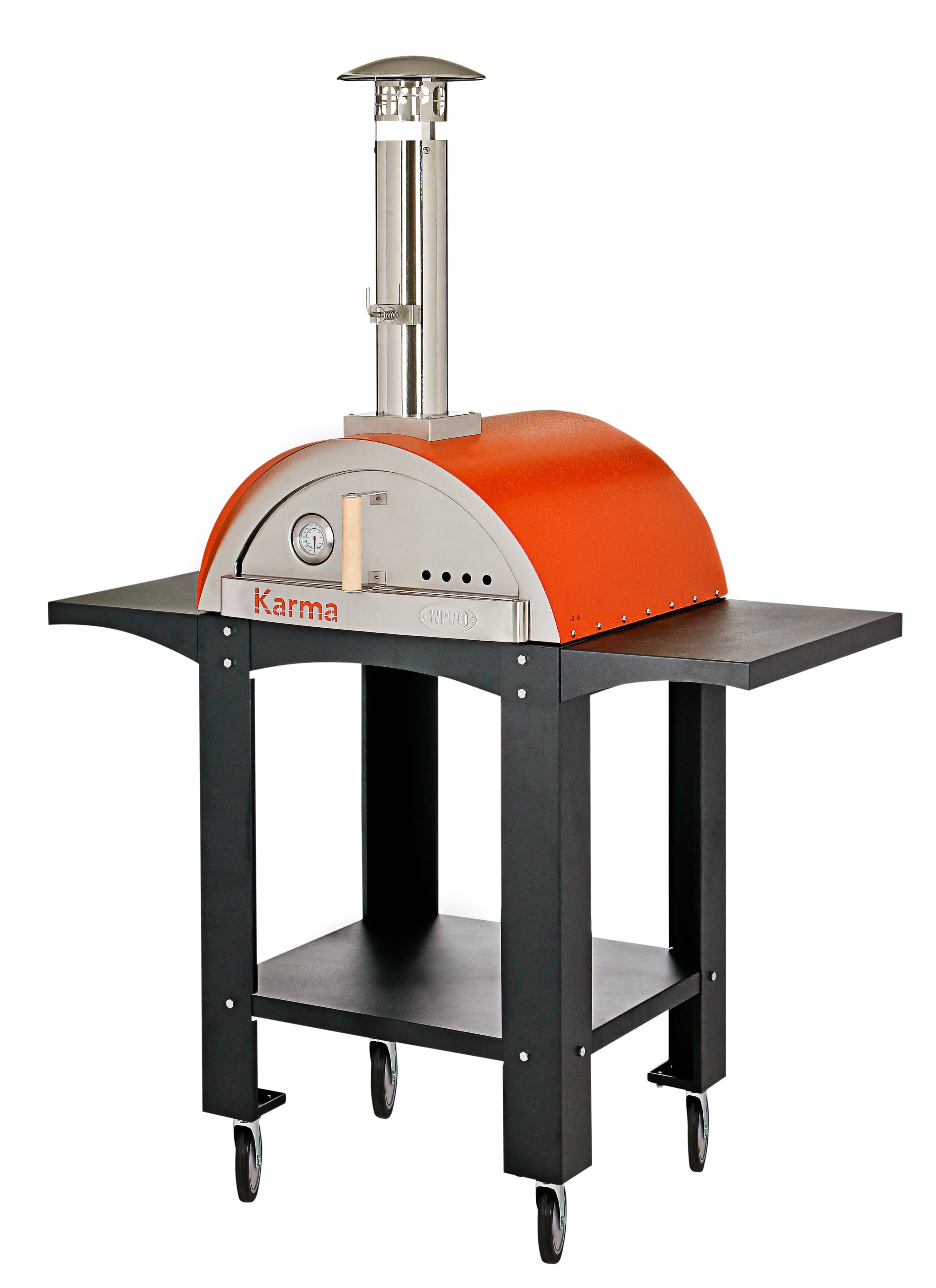 Karma 25-Inch Colored Wood-Fired Pizza Oven with Cart – Stylish and Functional Outdoor Cooking