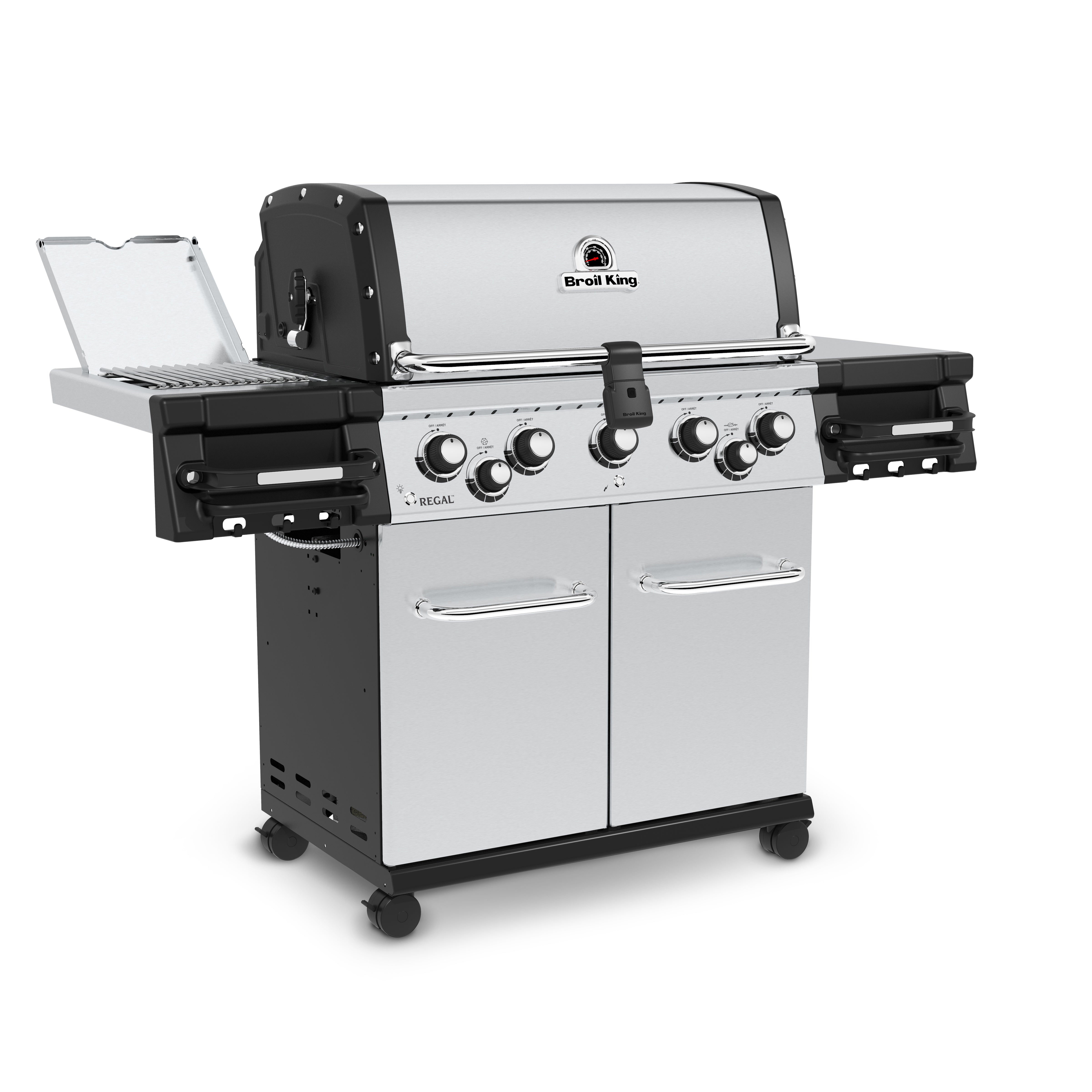 Broil King Regal S 590 PRO IR 5-Burner Propane Gas Grill With Rotisserie & Infrared Side Burner - Stainless Steel