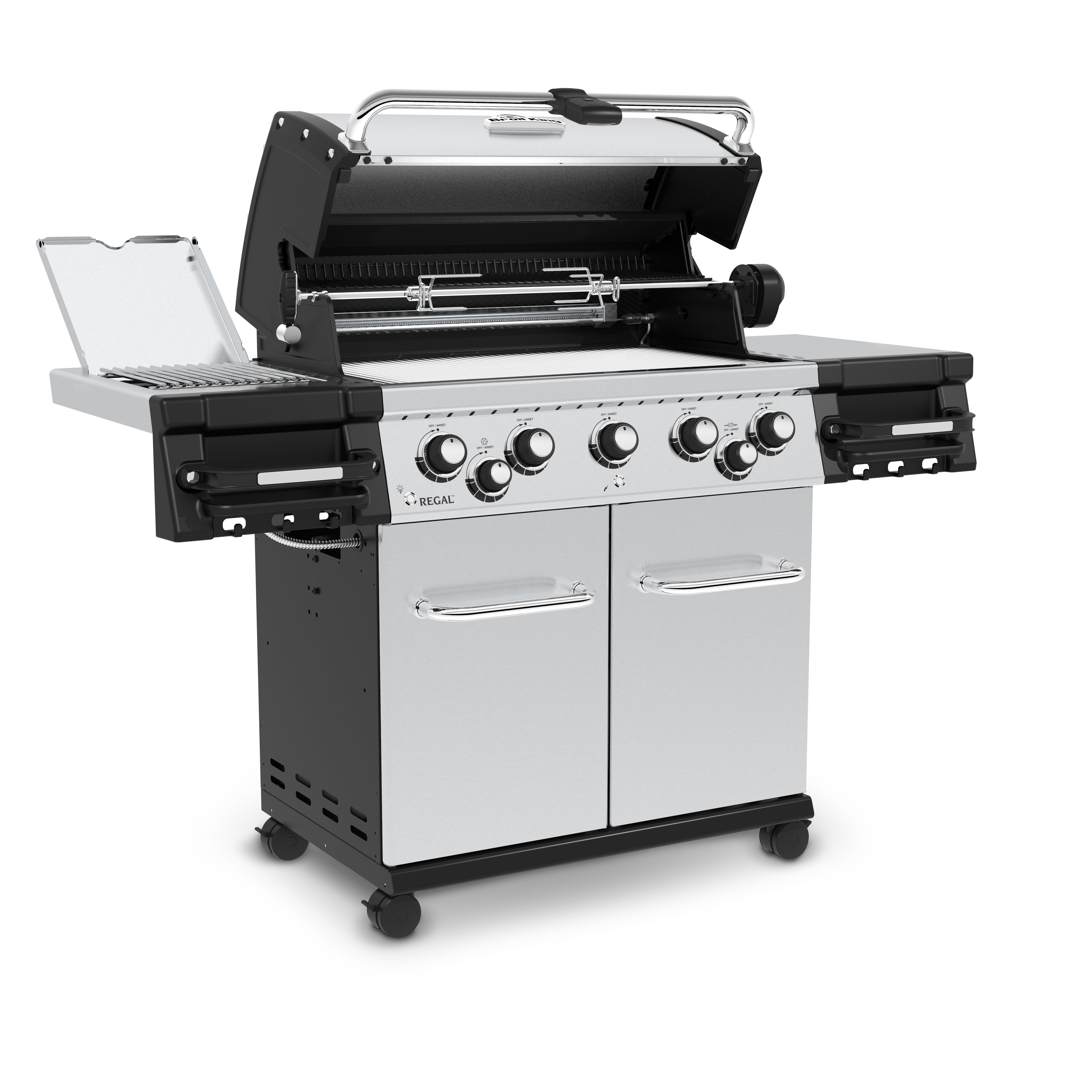 Broil King Regal S 590 PRO IR 5-Burner Propane Gas Grill With Rotisserie & Infrared Side Burner - Stainless Steel