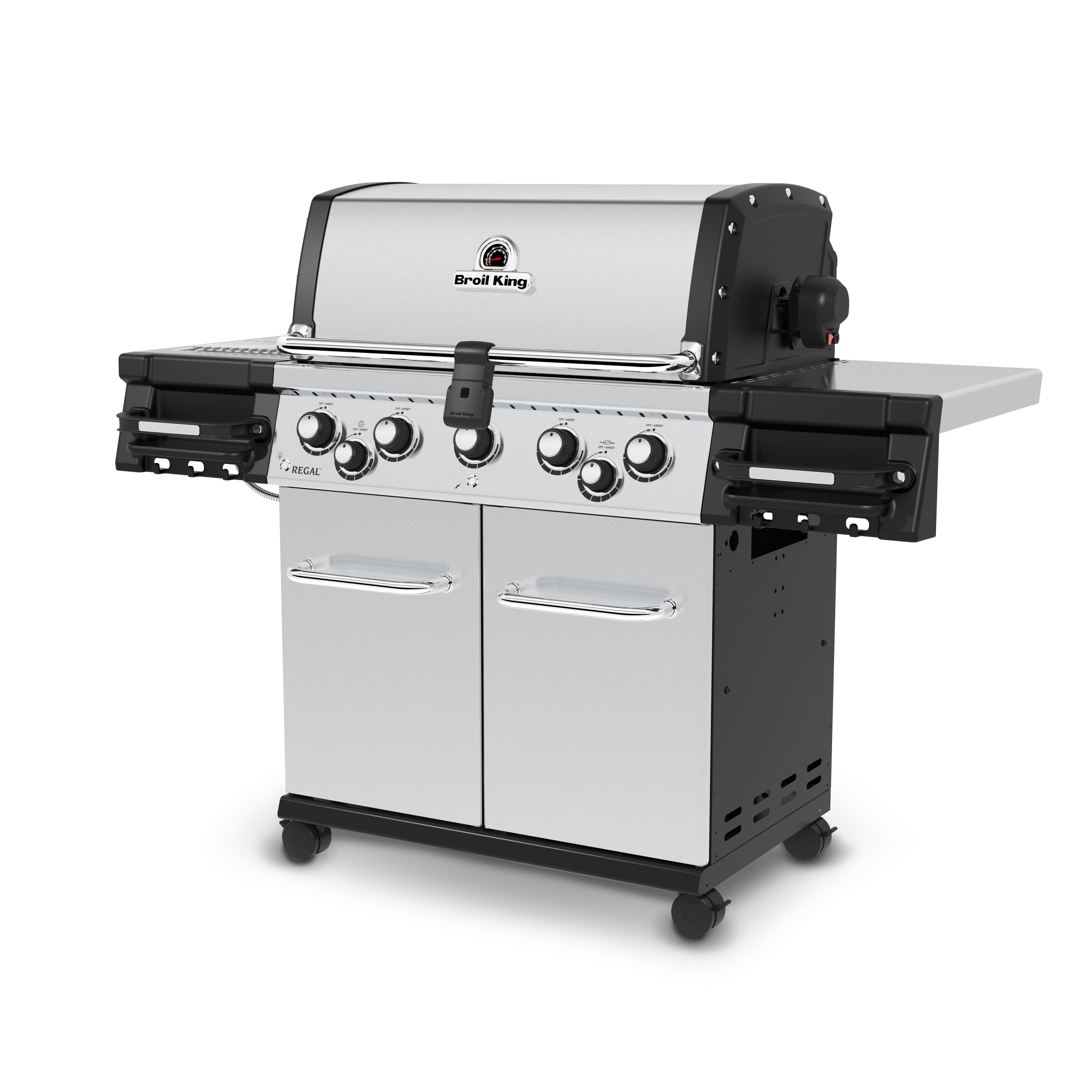 Broil King Regal S 590 PRO IR 5-Burner Propane Gas Grill With Rotisserie & Infrared Side Burner - Stainless Steel