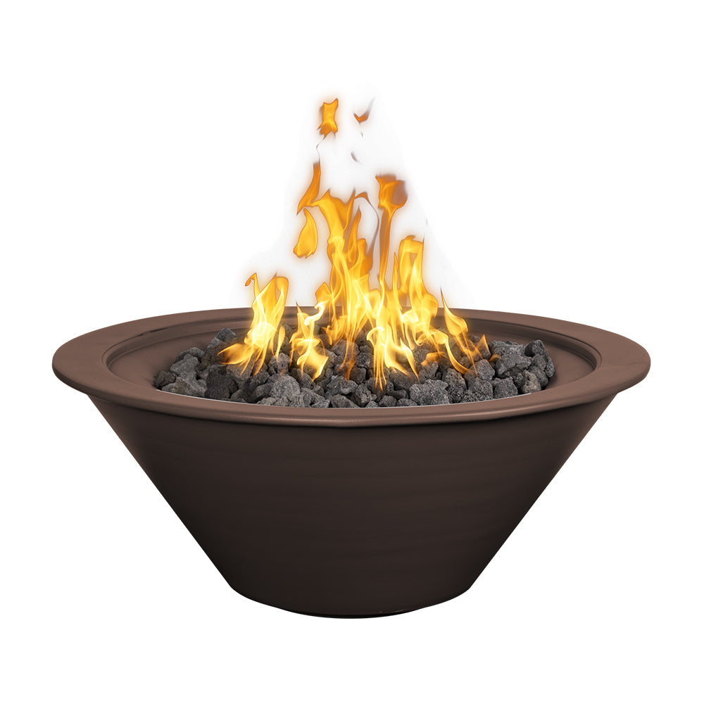 The Outdoor Plus Round Cazo Fire Pit - Powder Coated Metal Narrow Ledge