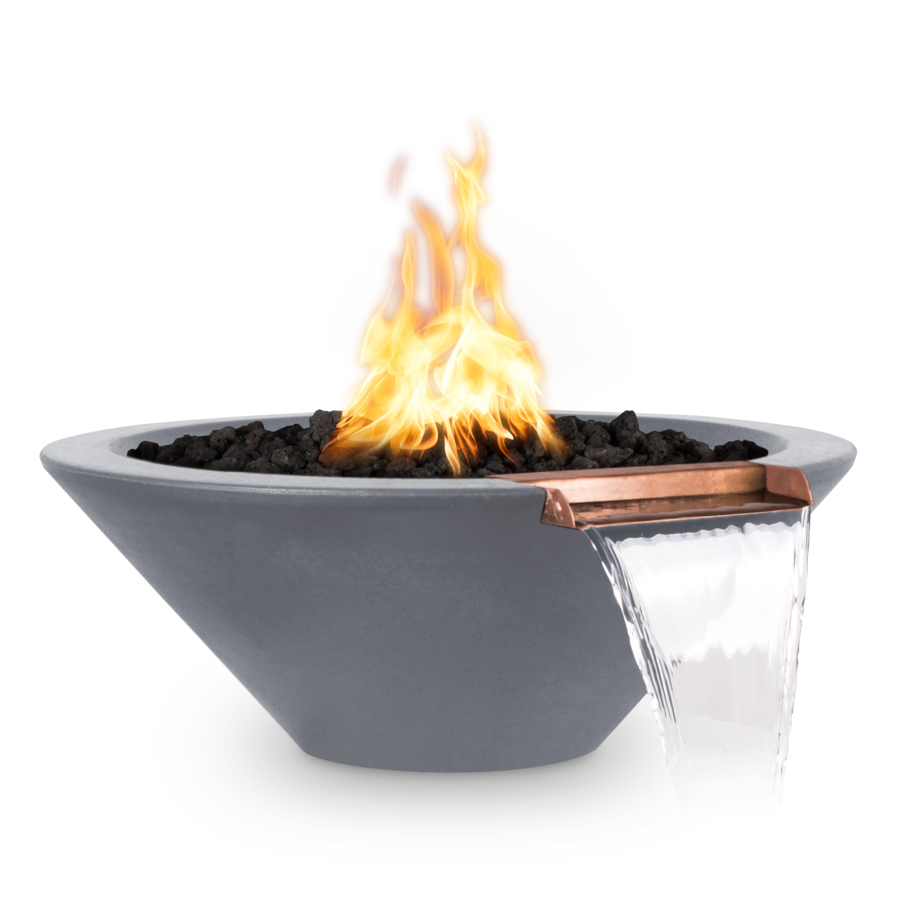 The Outdoor Plus Round Cazo Fire & Water Bowl - GFRC Concrete