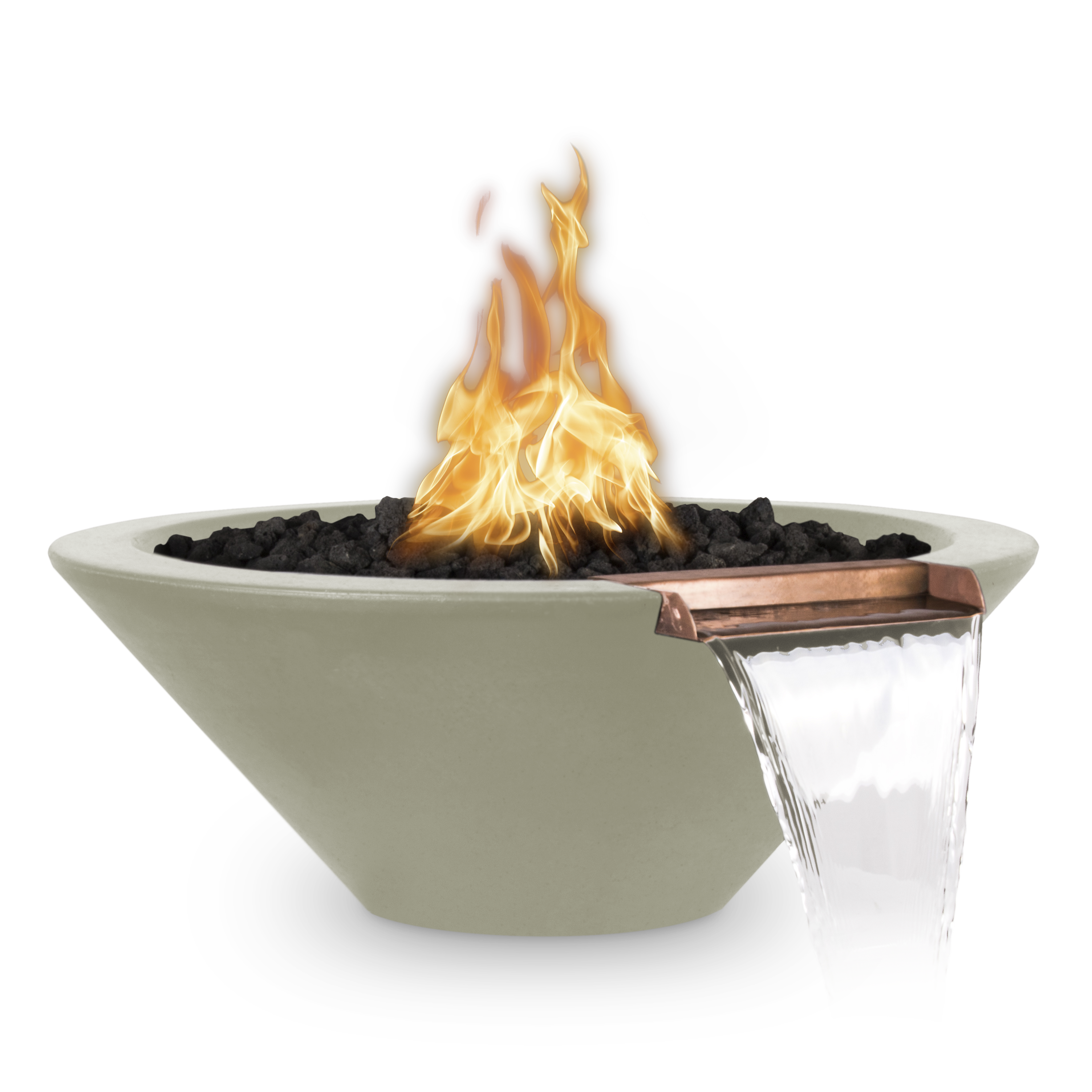 The Outdoor Plus Round Cazo Fire & Water Bowl - GFRC Concrete