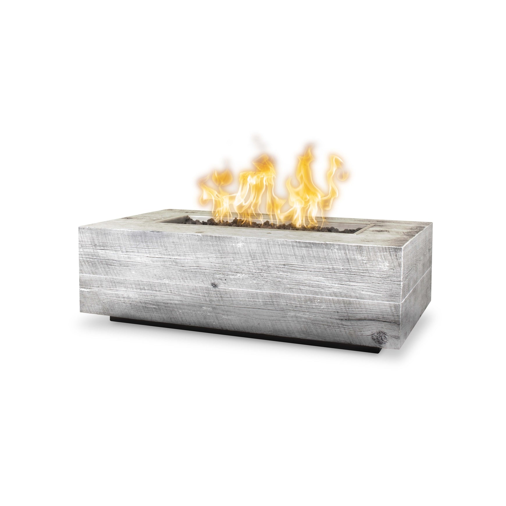 Rectangular Coronado Fire Pit – Wood Grain GFRC Concrete for a Modern, Natural Feel