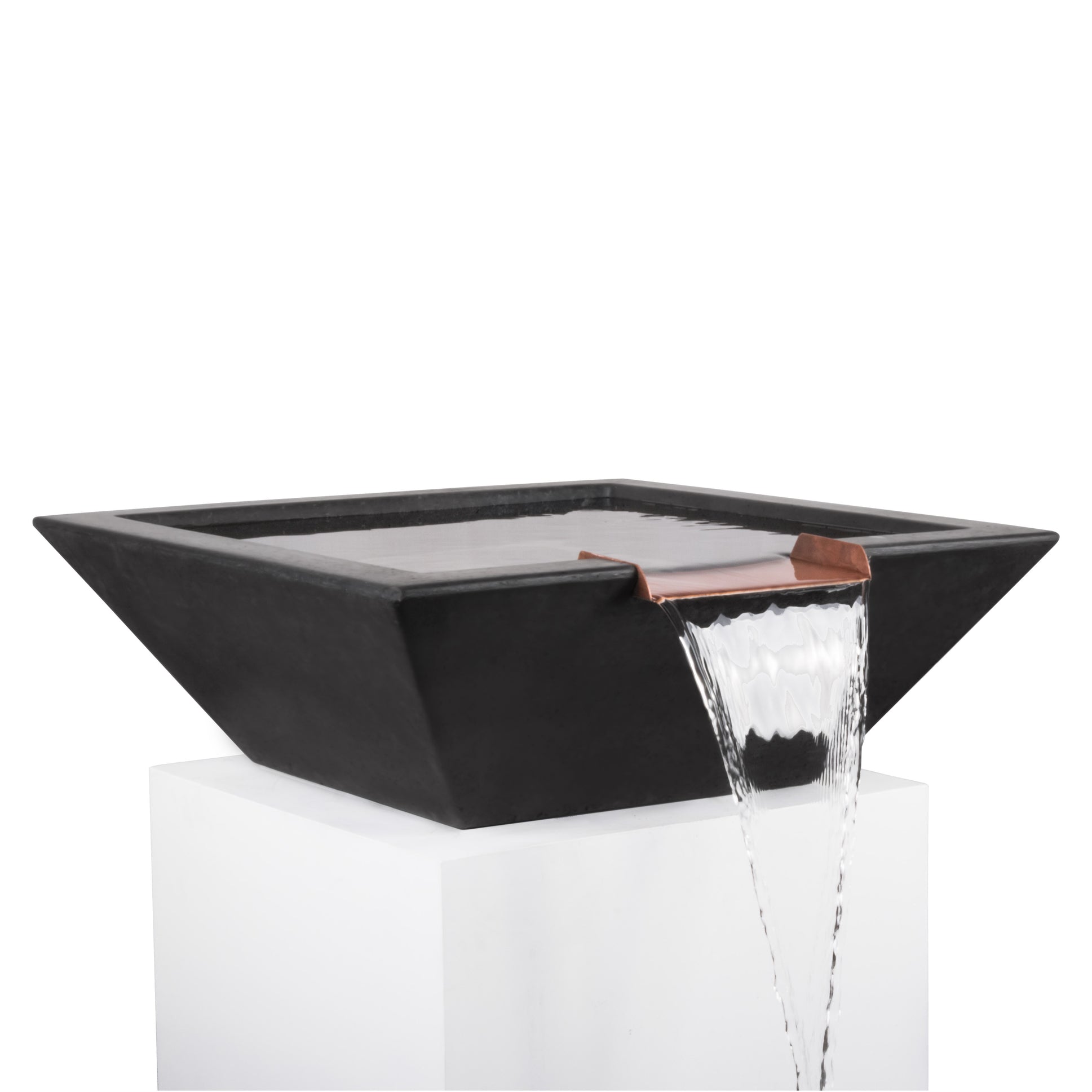 The Outdoor Plus Square Maya Water Bowl - GFRC Concrete