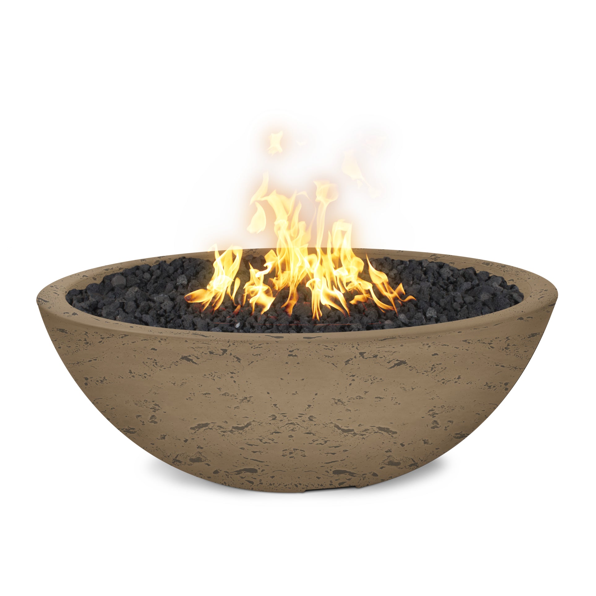 Round Sedona GFRC Concrete Fire Pit – Narrow Ledge