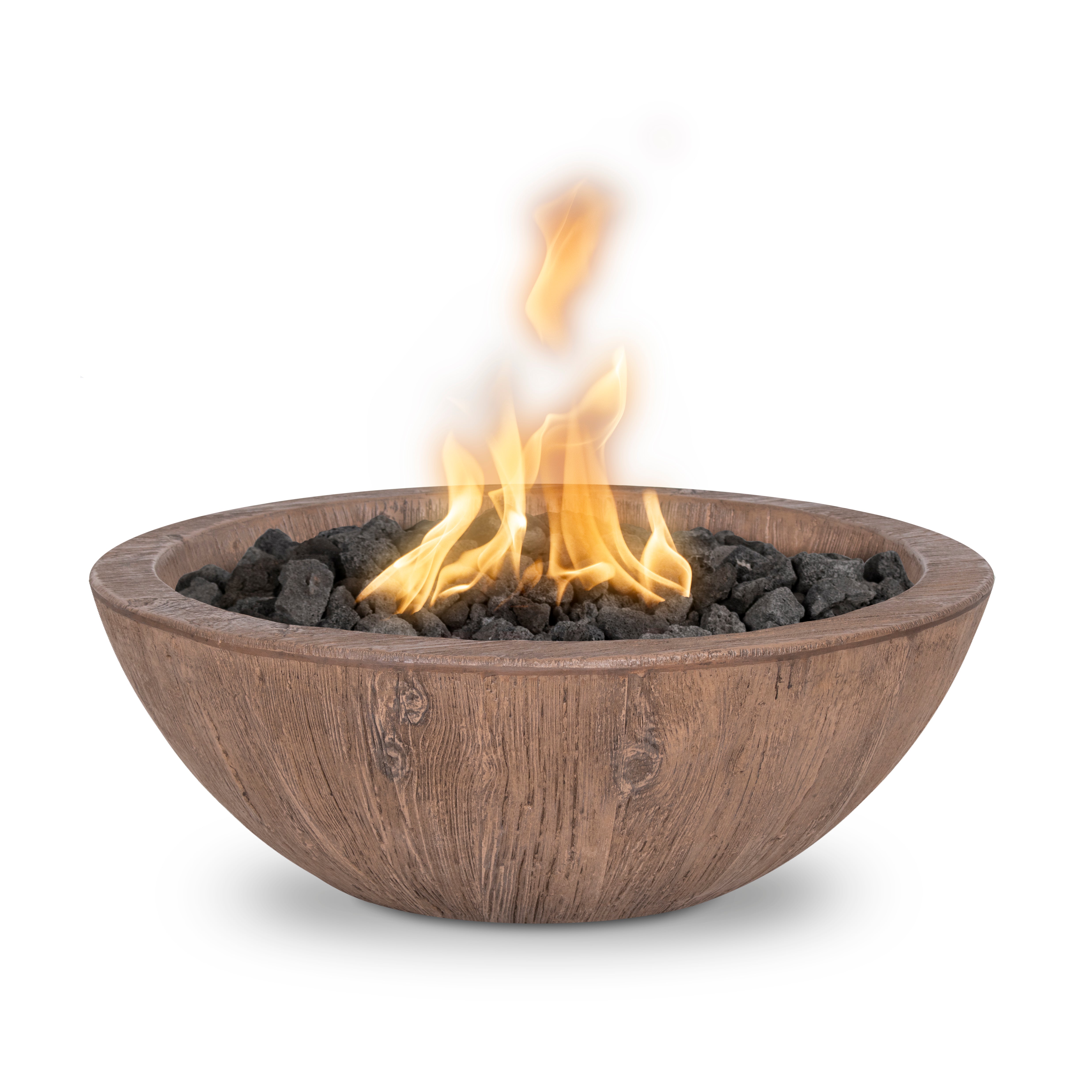 The Outdoor Plus Sedona Fire Bowl - Wood Grain GFRC Concrete