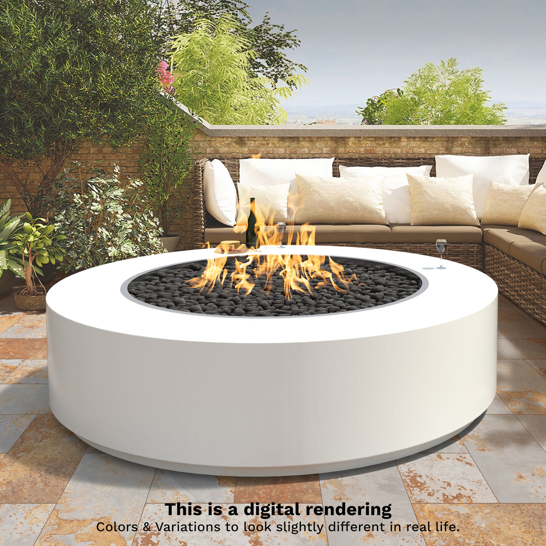 The Outdoor Plus Round Unity Fire Pit - Powder Coated Metal