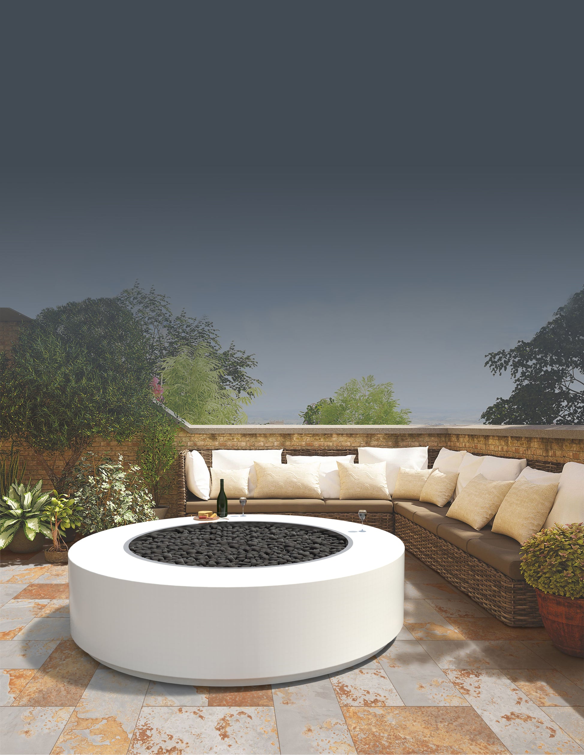 The Outdoor Plus Round Unity Fire Pit - Powder Coated Metal